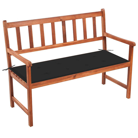 vidaXL Rustic Solid Acacia Wood Garden Bench with Cushion Outdoor Patio Seating for 3 UV Resistant Comfortable Natural Finish 47.2 in Perfect for Balcony Wooden Seat