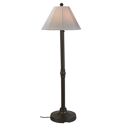 Patio Living Concepts 56097 Malibu Outdoor Floor Lamp with Resin Body and Natural Canvas Sunbrella Shade Cover, 28" x 26" x 60"