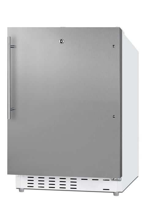 Summit Appliance ALRF48SSHV 20" Wide Built-in Refrigerator-Freezer, ADA Compliant, Removable Door Racks, Adjustable Shelves, 2.68 cu.ft Capacity, Stainless Steel Door, 3" Thick Door, Factory Lock