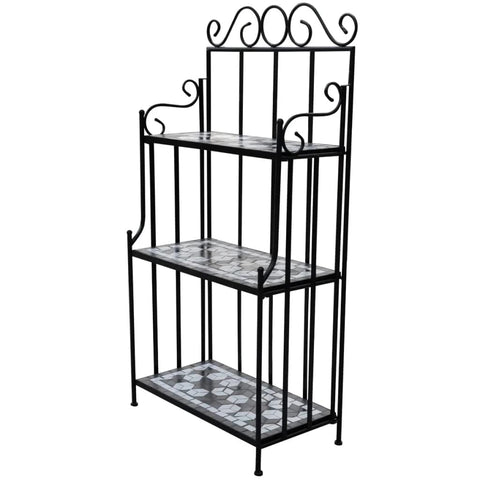 vidaXL Plant Stand Mosaic Ceramic Garden Flower Pot Display Shelf Rack 3 Color