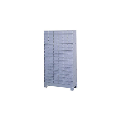 Durham 022-95 Prime Cold Rolled Steel Cabinet, 96 Drawer, 12-1/4" Length x 34-1/8" Width x 62-1/2" Height, Gray Powder Coat Finish