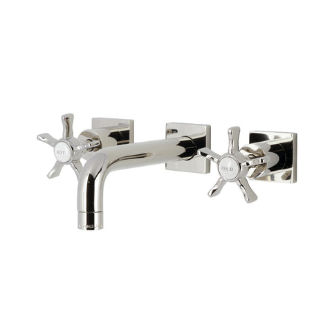 Kingston Brass KS6126NX Hamilton Two-Handle Wall Mount Bathroom Faucet, Polished Nickel