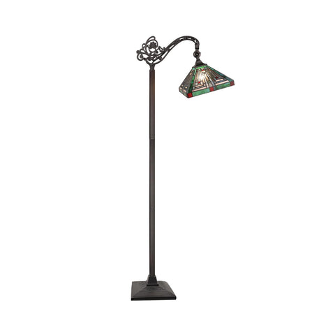 Chloe Lighting Innes Tiffany-Style 1-Light Mission Reading Floor Lamp 11" Shade