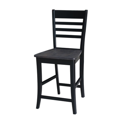 International Concepts Cosmo 24" Ladder Back Counter Stool in Coal