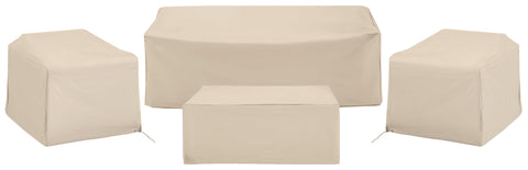 4Pc Outdoor Furniture Cover Set Tan - 2 Chairs, 1 Sofa, & 1 Coffee Table