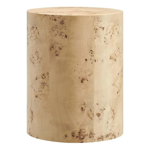 Modway EEI-6271-NAB Cosmos 16" Round Burl Wood Side Table, Natural Burl