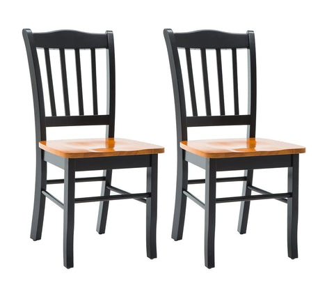 Shaker Chairs, set of 2, Black/Oak