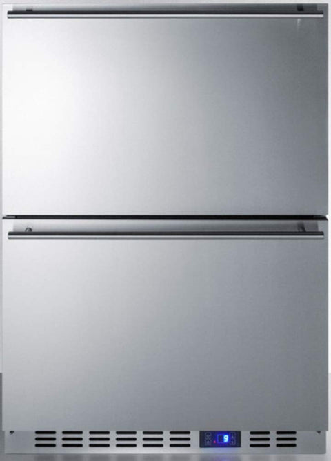 Built-in undercounter two-drawer all-freezer with frost-free operation stainless steel construction and panel-ready drawer fronts