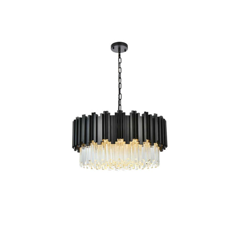 ELEGANT Lighting Willow 24 inch Chandelier in Black