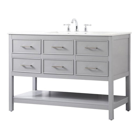 Elegant Decor Sinclaire 48" Aluminum Alloy & MDF Single Bathroom Vanity in Gray
