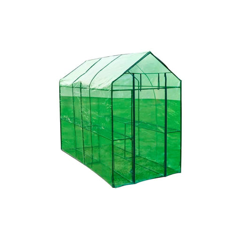 'vidaXL Greenhouse Steel XL: Spacious, Sturdy Powder-Coated Steel Frame, Tear- Green Covering, Easy Access via Front Walk-in Door'.