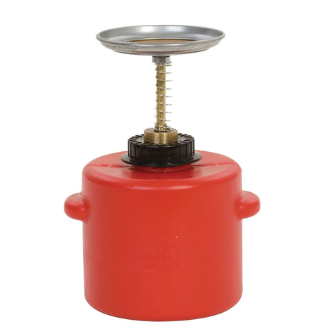 EAGLE PLUNGER DISPENSING CAN 2 QT DASHER SCREEN POLYETHYLENE RED