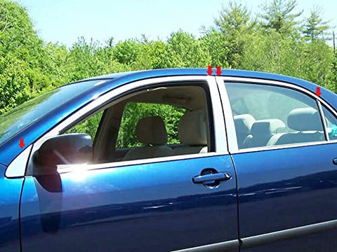 QAA is Compatible with 2003-2008 Toyota Corolla 8 Piece Stainless Pillar Post Trim PP24114