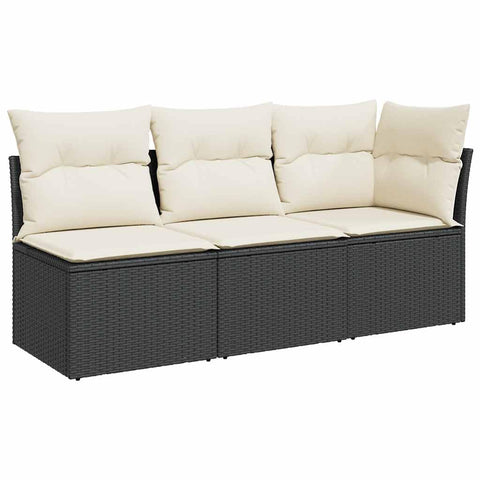 vidaXL Garden Sofa Black, Cream White