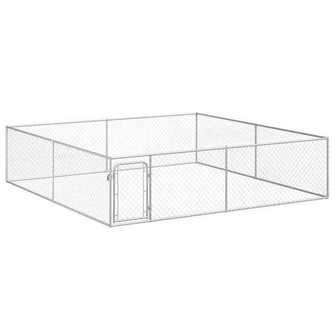 vidaXL Outdoor Dog Kennel Galvanised Steel 157.5"x157.5"x39.4"