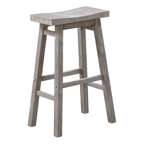 Boraam Sonoma Backless Saddle Kitchen Bar Stools - Storm Gray Wire-Brush - Set of 2