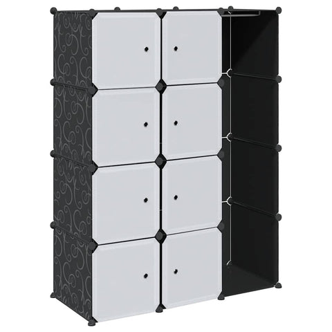 vidaXL Modern Black and White Modular Cabinet with 9 Compartments - Easy Assembly, Multiple Configurations, Ideal for Nursery, Living Room or Bedroom