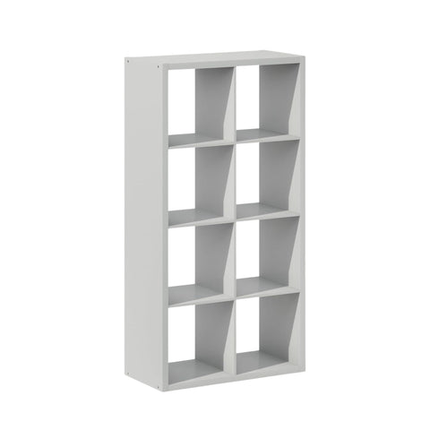Oakestry Cubic Open Back Multipurpose Closet Storage Organizer Shelf, 8-Cube, Light Grey