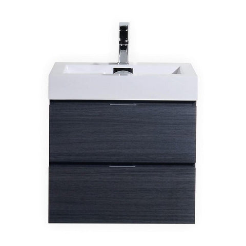Bliss 24? Gray Oak Wall Mount Modern Bathroom Vanity