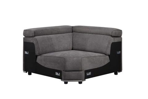 Acme Alwin Modular - Wedge, Dark Gray Fabric/Dark Gray Fabric/Contemporary/Casual