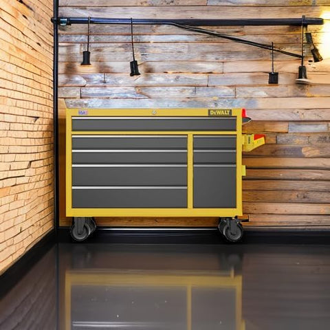 DEWALT Rolling Tool Chest with 8 Drawers, 52 Inch, 100lb Drawer Capacity, DEWALT Workshop Storage System Compatible (DWST52082)