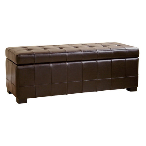 Baxton Studio Storage Bench Ottoman in Dark Brown