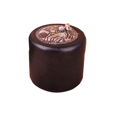 Panda Legends Wooden Toothpick Holder Southeast Asian Style Portable Toothpick Case Round 8x7.5cm