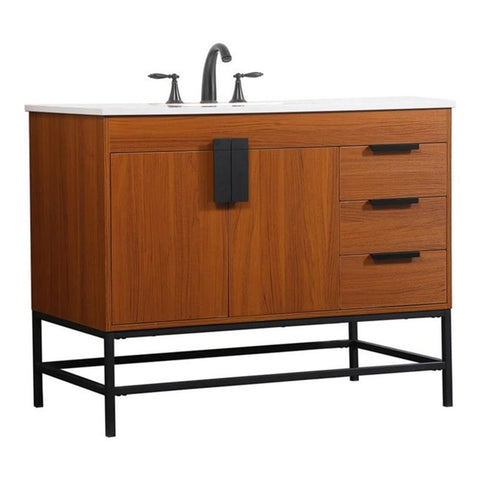Elegant Decor Indoor Modern Under Sink Bathroom Fixtures Storage Organizer Cabinet 60 inch Double Bathroom Vanity - Black