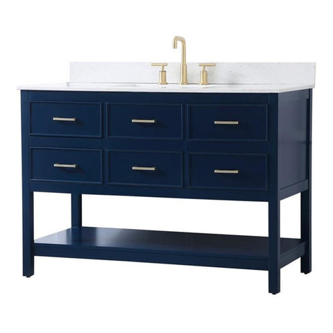 Elegant Decor Sinclaire 48" MDF Single Bathroom Vanity with Backsplash in Blue