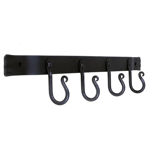 Oakestry Four Hook Wall Bracket Black Cast Iron Rustic Farmhouse Outdoor Mount Storage Organizer Utility Hanger