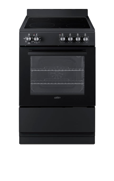 Summit 24” Electric Smooth Top Range, Large 2.44 cu.ft. oven. ADA Compliant, Black - REXT24BL(Black, 24 Inch)