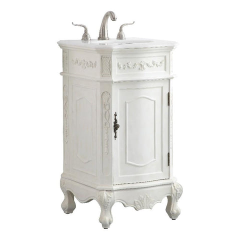 Elegant Kitchen and Bath Danville 19" Single Solid Wood Bathroom Vanity in White