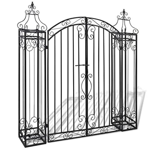 vidaXL Garden Gate 4'x8 x4'5 Wrought Iron Ornamental Outdoor Estate Entryway