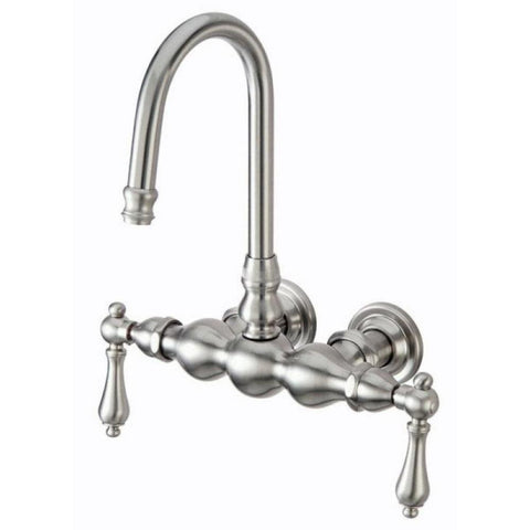 Elements of Design DT0018AL St. Louis Wall Mount Clawfoot Tub Filler, Satin Nickel