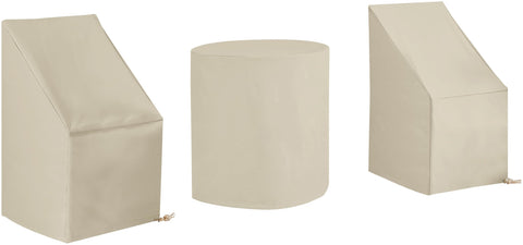 3Pc Outdoor Bistro Furniture Cover Set Tan - 2 Dining Side Chairs & 1 Bistro Table