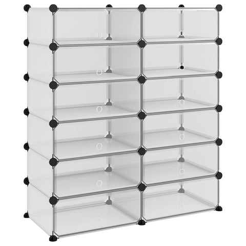 vidaXL Transparent Shoe Rack made of PP Plastic - Water-, Low-Maintenance, and Spacious Storage Solution