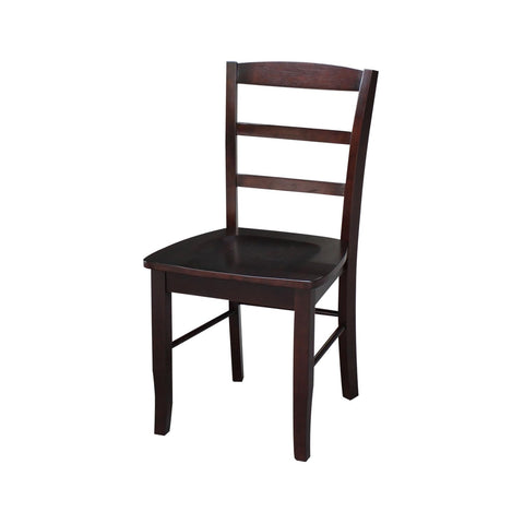 International Concepts Madrid Ladderback Dining Chair in Rich Mocha(Set of 2)
