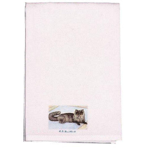 Betsy Drake Cat On Rug Guest Towel