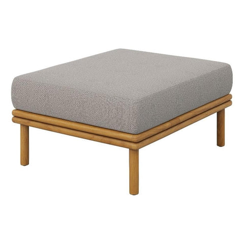 Modway Wren Teak Wood Outdoor Ottoman in Natural Driftwood