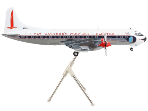 GeminiJets Lockheed L-188 Electra Commercial Aircraft Eastern Air Lines White with Blue Stripes Gemini 200" Series 1/200 Diecast Model Airplane