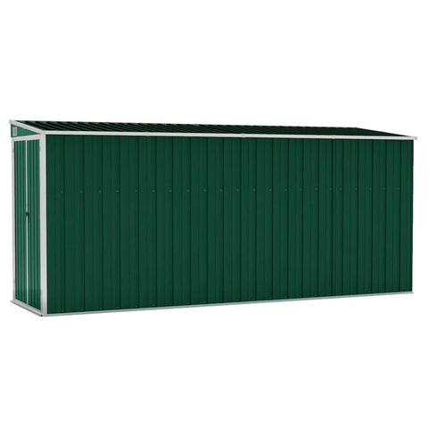vidaXL Garden Shed Green Galvanized Steel and Metal Large Garden Shed