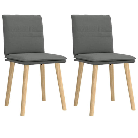 vidaXL - Dark Gray Dining Chairs 2 pcs - Rubberwood Frame, Foam Comfort, Dining Room & Living Room Seating, 17.7"x21.3"x33.9"
