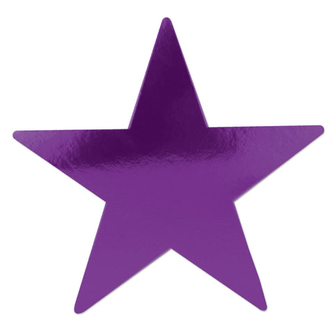 Beistle 24-Pack Foil Purple Star Cutouts, Party Decorations for Festive Occasions, Celebrations & Events, Star Theme Decor for Wall & Table, 12”