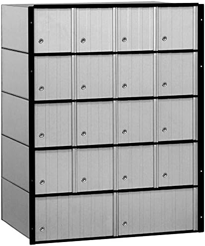 Salsbury Industries 2218 Aluminum Mailbox, 18 Doors, Standard System, Aluminum with Black Trim