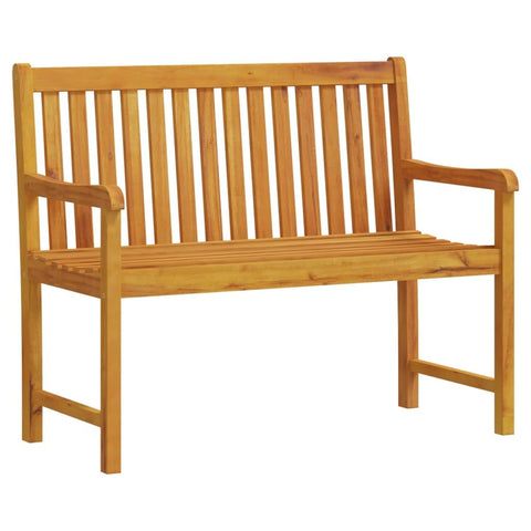 vidaXL Solid Acacia Wood Patio Bench with Oil Finished Surface - Weather- and Durable - Comfortable Seating with High Armrests and Backrest - Brown - Assembly Required