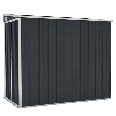 vidaXL Wall-Mounted Garden Shed - Galvanized Steel and Metal, Weatherproof and Lockable Storage Unit, Anthracite-Colored, Assembly Required, 46.5"x76.4"x70.1"