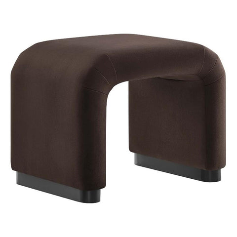 Modway EEI-6733-BLK-CHB Koda Performance Velvet Waterfall Stool, Black Chocolate Brown