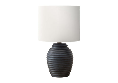 Monarch Specialties I 9863 Lighting, 17" H, Table Lamp, Black Resin, Ivory/Cream Shade