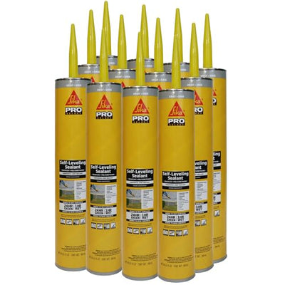Sikaflex Self Leveling Sealant, Gray, Polyurethane with an Accelerated Curing Capacity for Sealing Horizontal Expansion Joints in Concrete, 29 fl. oz Cartridge, 12 Pack