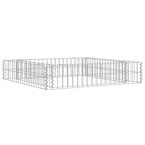 vidaXL Gabion Raised Bed in Galvanized Steel - Sturdy Plant or Flower Bed with High Load Capacity - for Garden or Patio - Silver, 39.4"x39.4"x7.9"